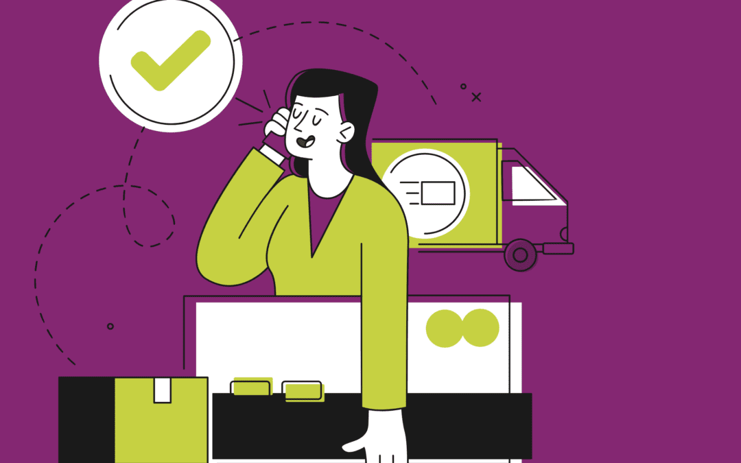 Illustration of person in an office setting